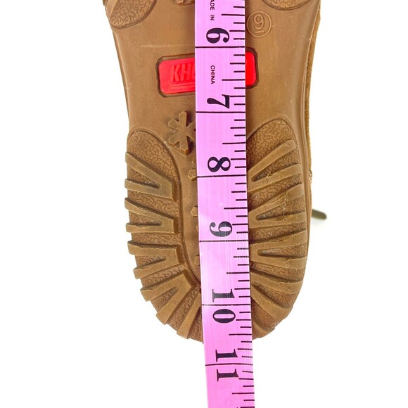 Khombu Suede Ankle Boots Womens SZ 9 Chestnut Zip Faux Fur Outdoors Gorpcore - Picture 13 of 13